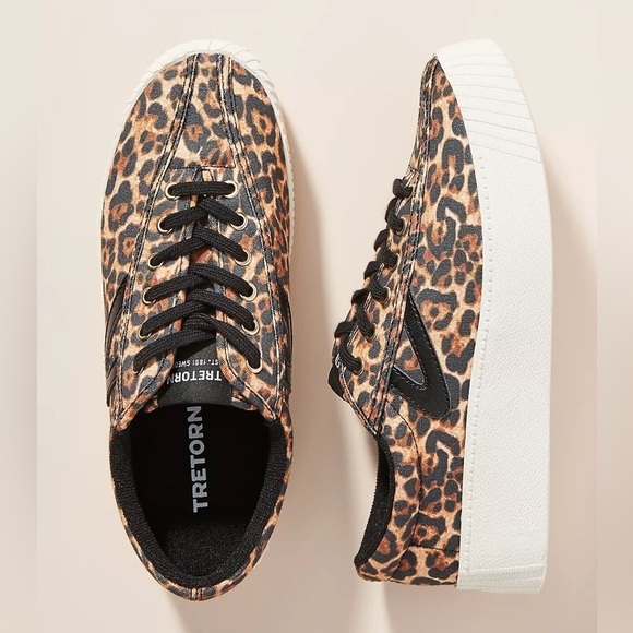 Tretorn Nylite Leopard-Printed Sneakers - Size 6.5 - Picture 1 of 10